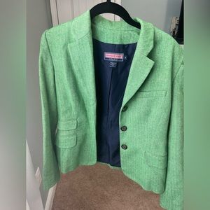 Green tweed blazer